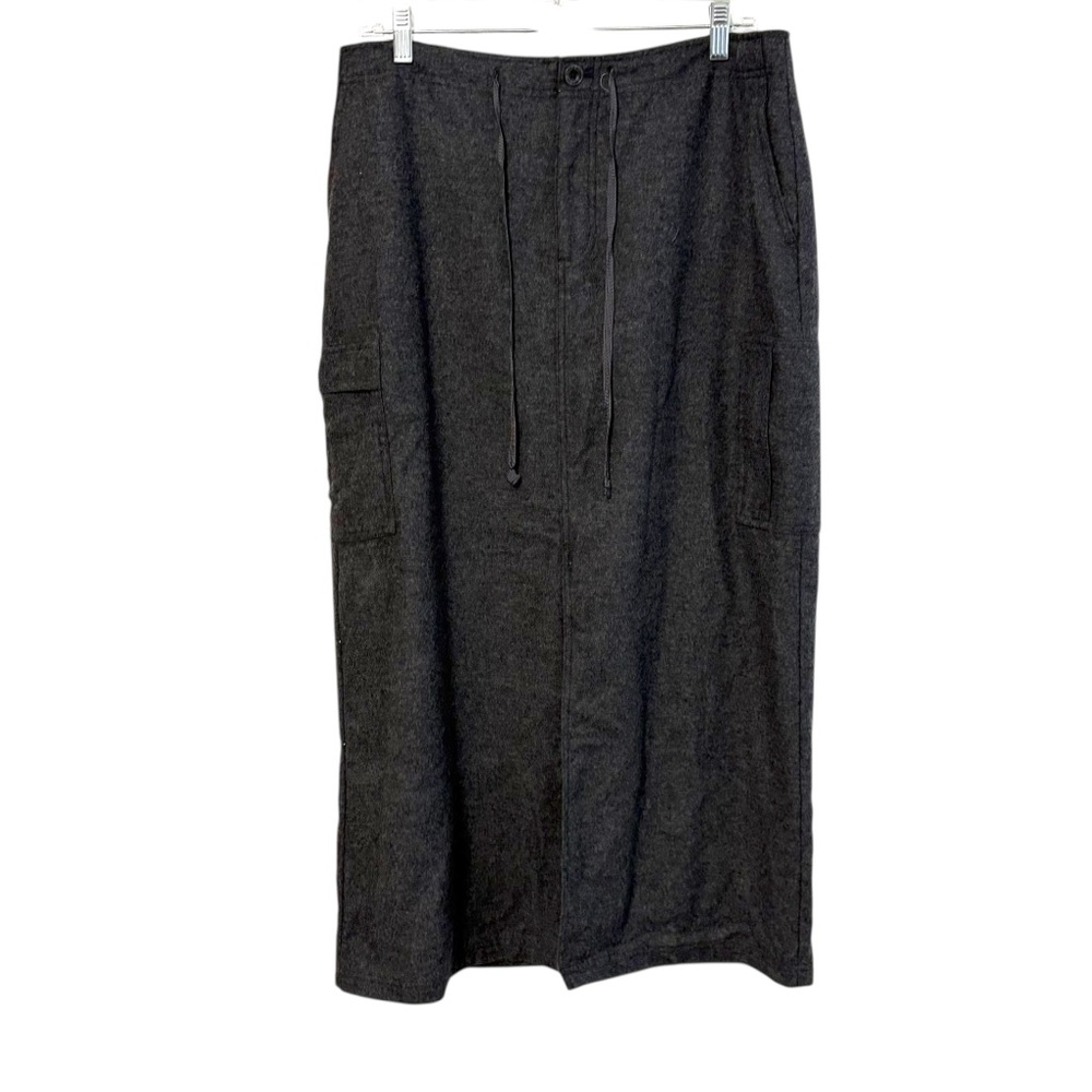 Eddie Bauer Size 12‎ Gray Wool Blend Midi Skirt Neutral Minimalist Western